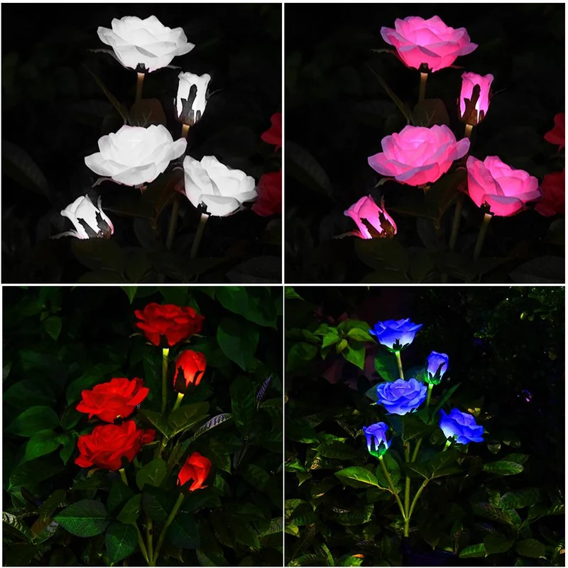 LED Solcelle Rose Dekorativ Lys | Luvikno