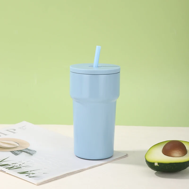 Unisex Isolert Drikkebecher med Støvbeskyttelseslokk og Strå Luvikno