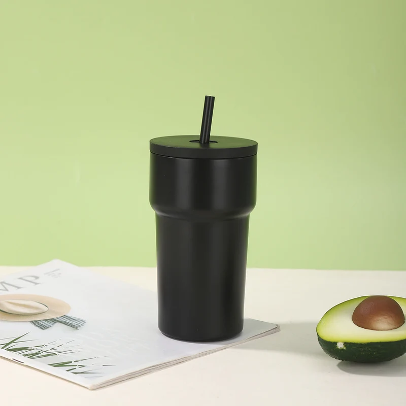 Unisex Isolert Drikkebecher med Støvbeskyttelseslokk og Strå Luvikno