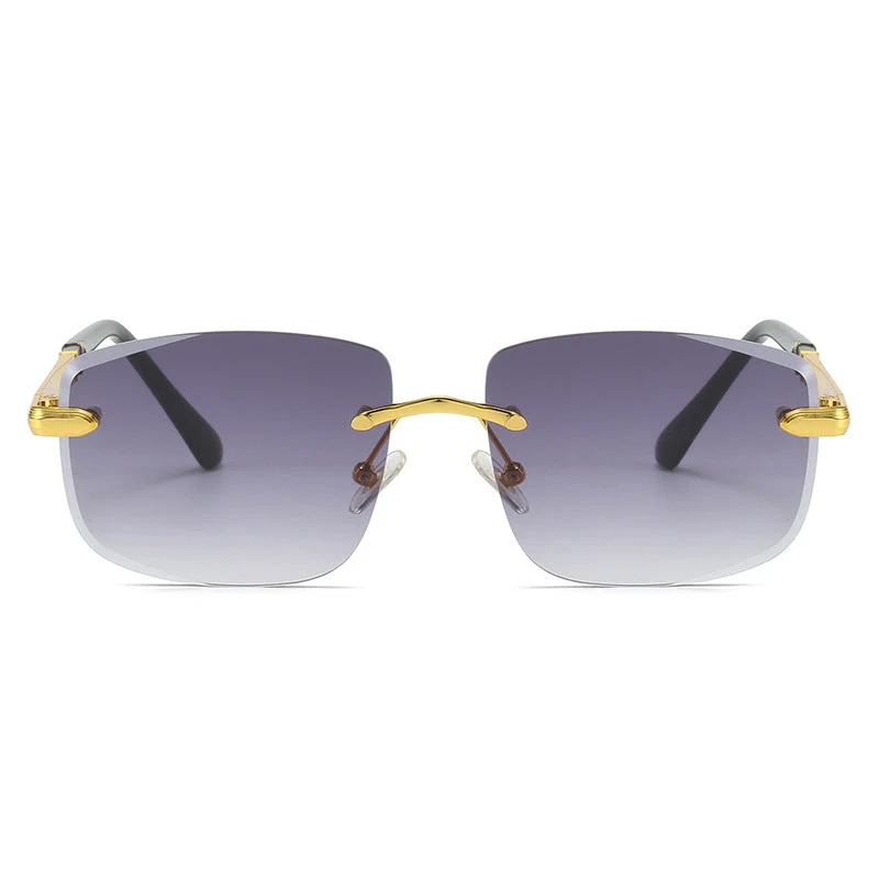 Dame kvadratisk solbrille med stilige plast- og metalldetaljer Luvikno
