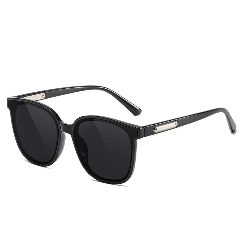 Dame oversized solbriller med moderne kvadratisk ramme Luvikno