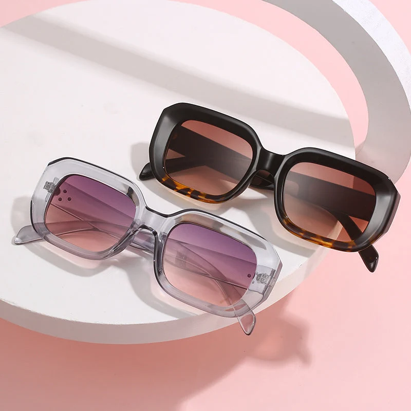Dame oversized firkantet solbrille med trendy design Luvikno