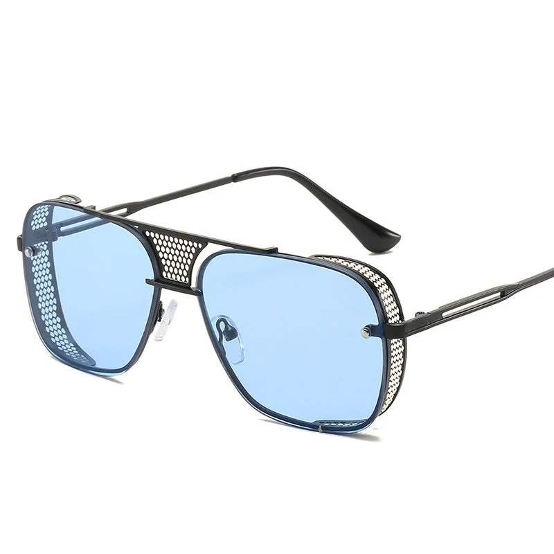 Dame moteriktig sport-solbrille med nettinnramming Luvikno