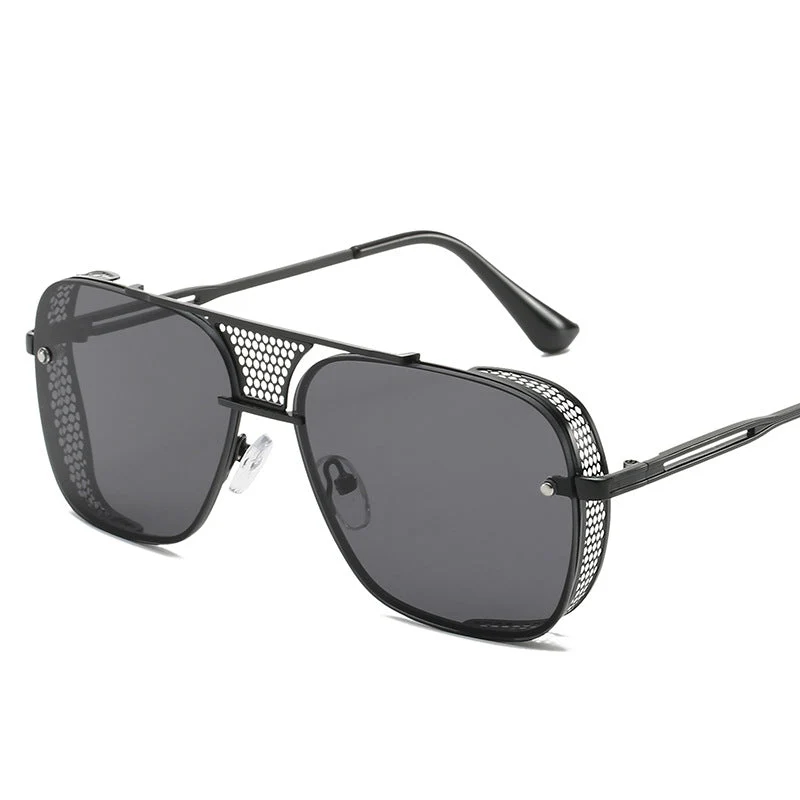 Dame moteriktig sport-solbrille med nettinnramming Luvikno