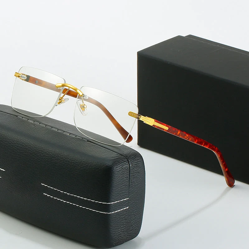 Dame moteriktig solbrille med stilren, firkantet ramme og elegante metallkanter Luvikno