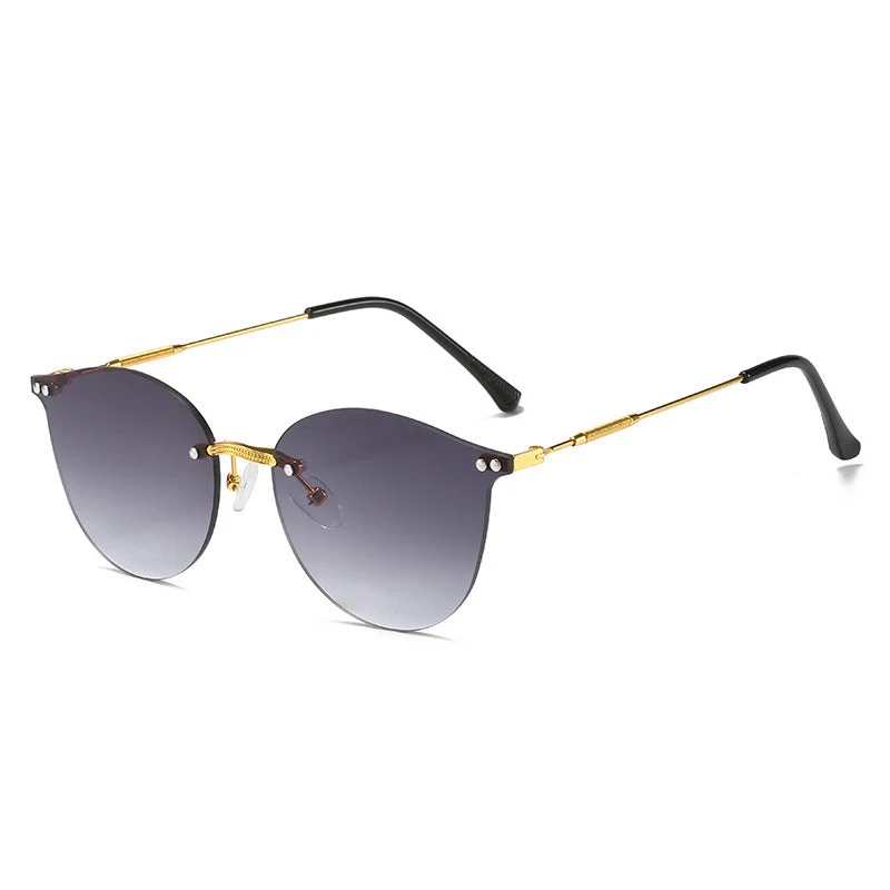 Dame moteriktig solbrille med innovativ metallramme og fleksibel nesestøtte Luvikno
