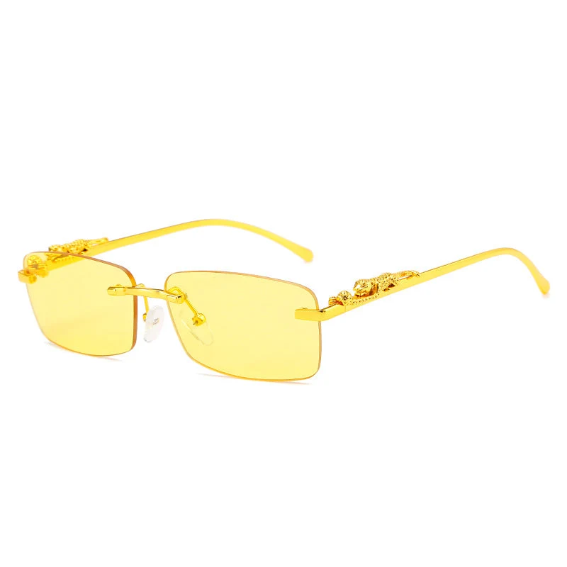 Dame moteriktig solbrille med kunstneriske utsmykninger Luvikno