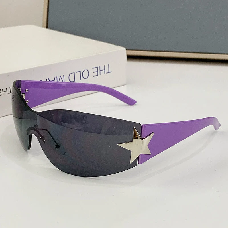 Dame moteriktig solbrille med kunstnerisk stjerneakcent Luvikno