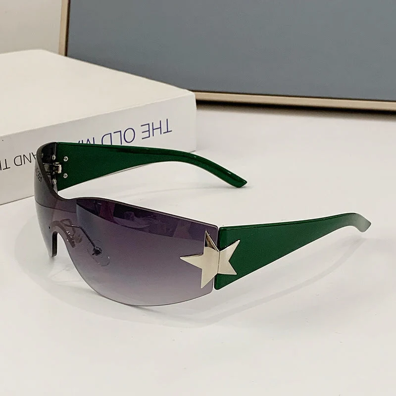 Dame moteriktig solbrille med kunstnerisk stjerneakcent Luvikno