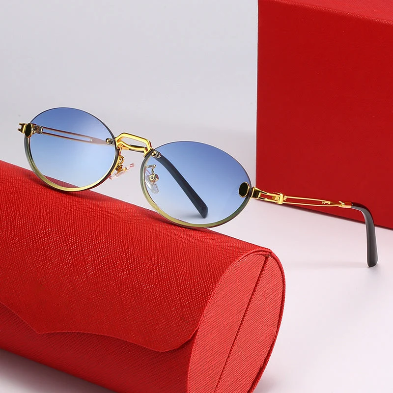 Dame moteriktig solbrille med filigran metallramme og stilleggende design Luvikno