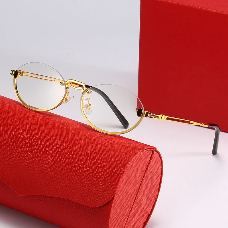 Dame moteriktig solbrille med filigran metallramme og stilleggende design Luvikno