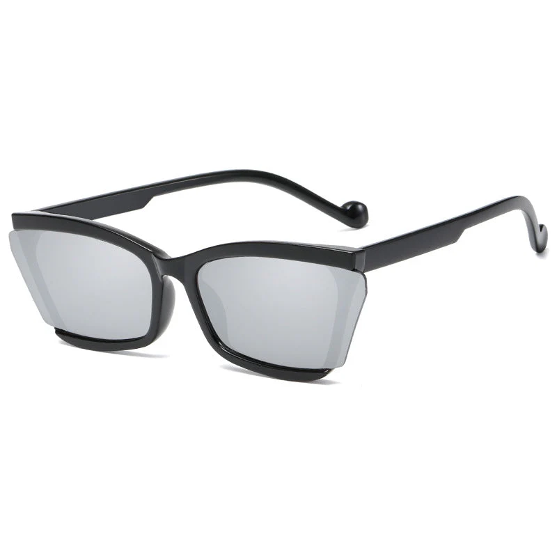 Dame moteriktig solbrille med unikt rektangulært design og UV-beskyttelse Luvikno