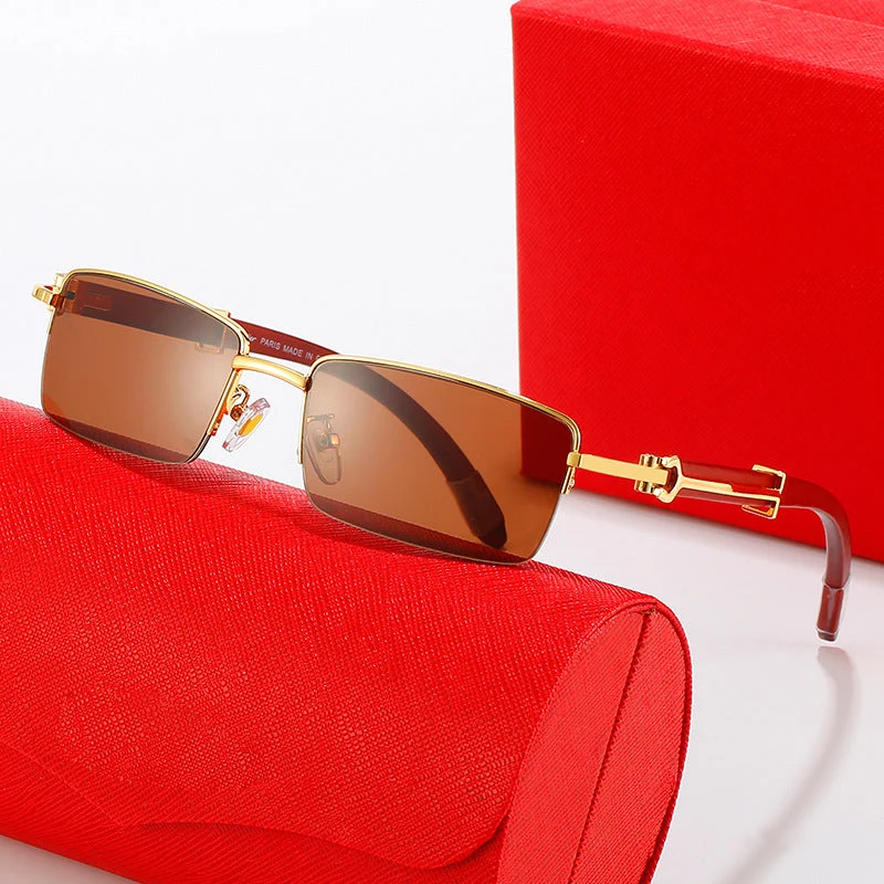 Dame modische solbrille med elegant metallramme og høykvalitets glass Luvikno