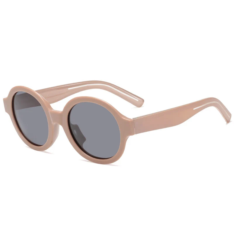 Dame moteriktig solbrille i stilfullt rundt design Luvikno