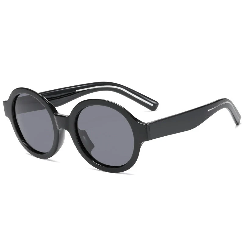Dame moteriktig solbrille i stilfullt rundt design Luvikno