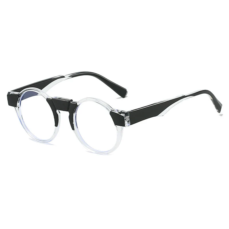Dame moteriktig lesebrille med innovativt rundt rammedesign Luvikno