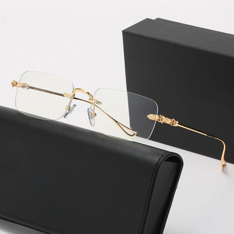 Damer moteriktig lesebrille med elegant kvadratisk ramme og dekorerte stenger Luvikno