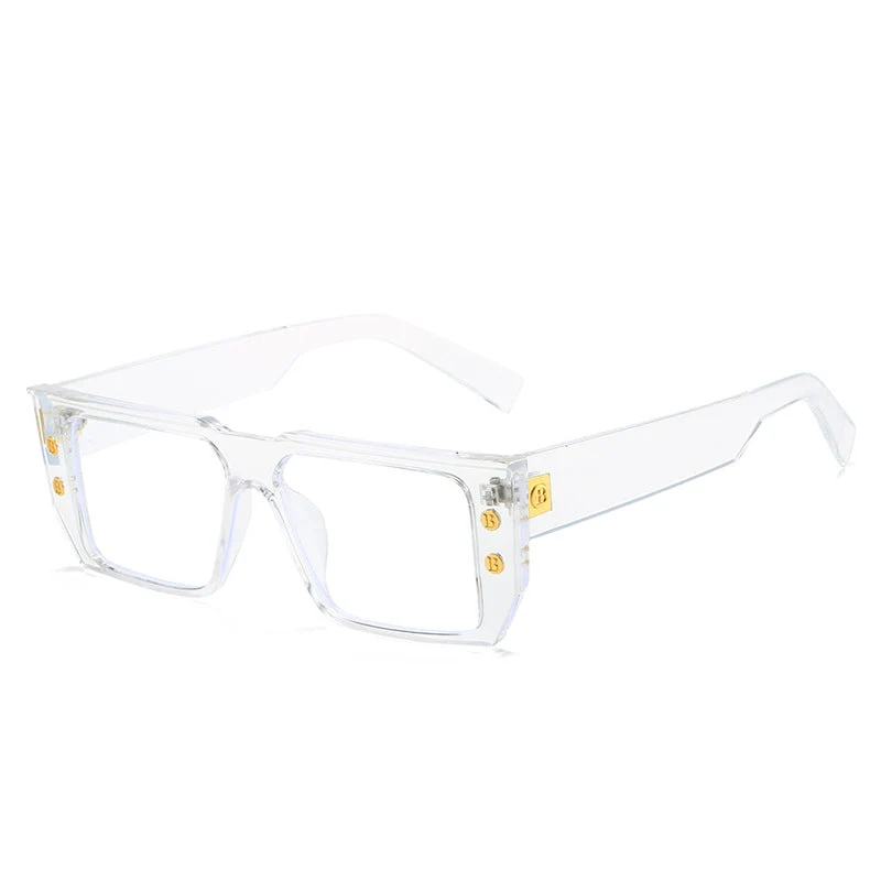 Dame moteriktig klar brille med gyldne detaljer Luvikno