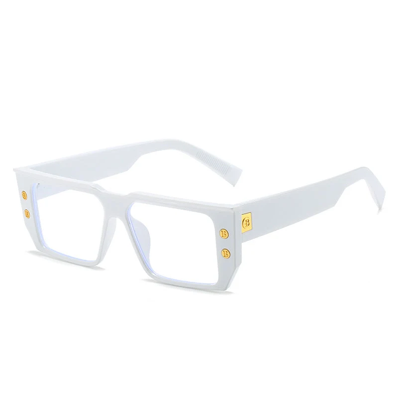 Dame moteriktig klar brille med gyldne detaljer Luvikno