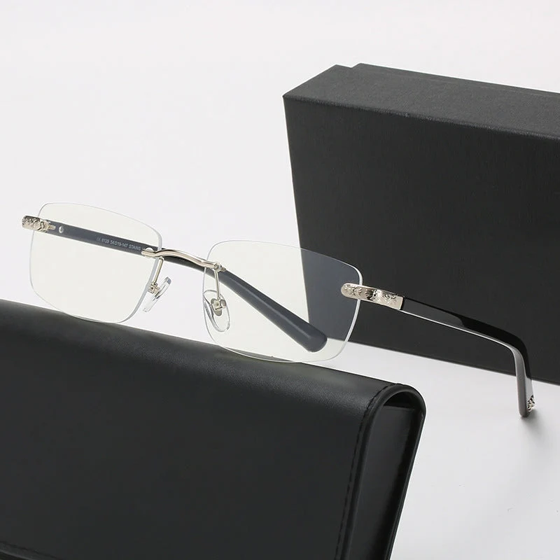 Damer stilige halvmontasje briller med komfortable nesepuder og elegant design Luvikno