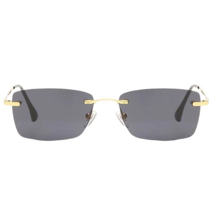 Dame moteriktig halvramme solbrille med stilriktig metallramme Luvikno