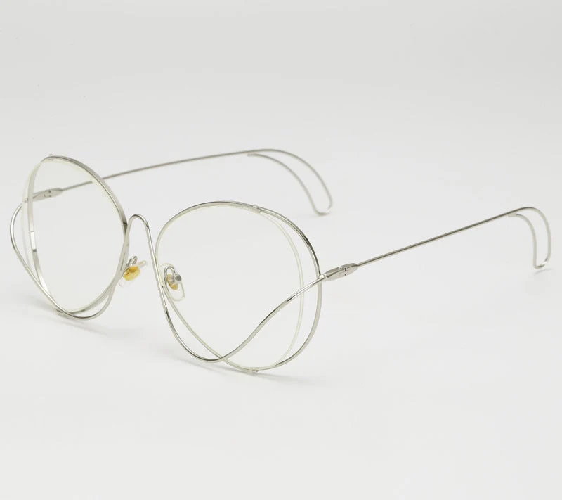 Dame moteriske halvrammebriller med filigran, minimalistisk design Luvikno