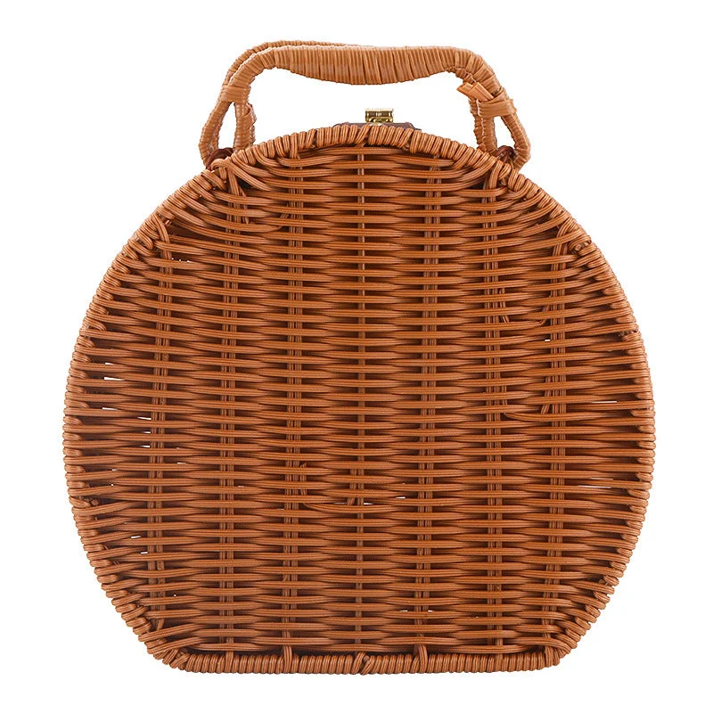 Damer Runde Wicker Håndveske Luvikno