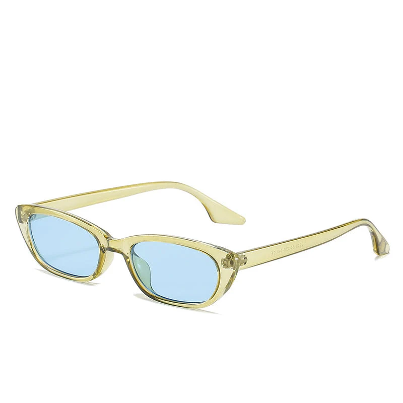 Dame moderne solbriller i trendy cat-eye-stil med gjennomsiktig ramme Luvikno