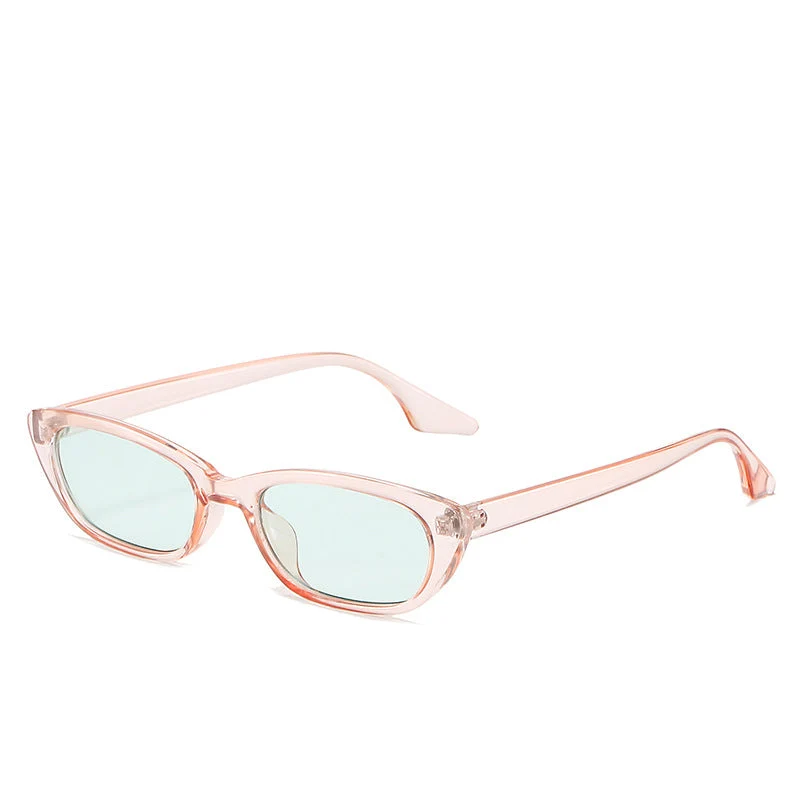 Dame moderne solbriller i trendy cat-eye-stil med gjennomsiktig ramme Luvikno