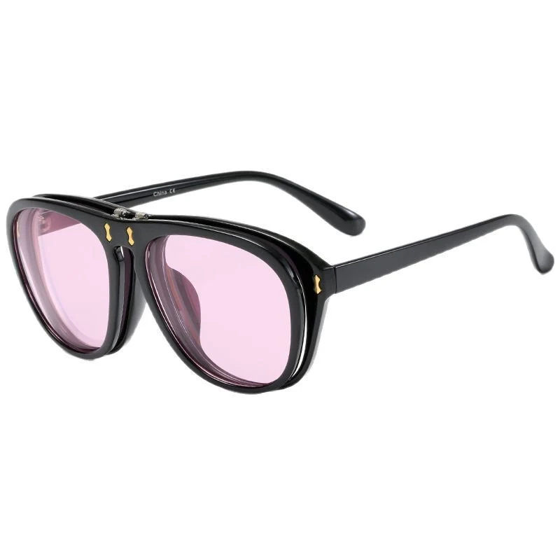 Dame moderne oversized solbrille med unik skjelldesign Luvikno