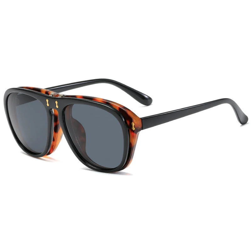Dame moderne oversized solbrille med unik skjelldesign Luvikno