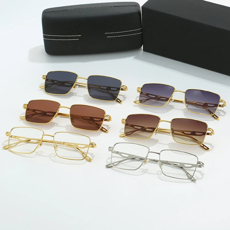Dame luksus solbrille med markant geometrisk ramme og polarisert glass Luvikno