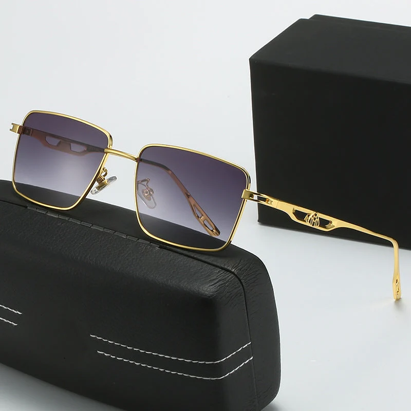 Dame luksus solbrille med markant geometrisk ramme og polarisert glass Luvikno