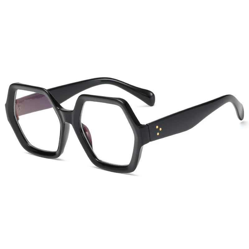 Dame geometrisk lesebrille i markant bikakestruktur-design Luvikno