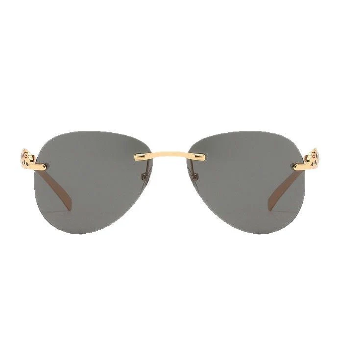 Dame elegant Pilot solbrille med luksuriøs gullramme og beskyttende linser Luvikno