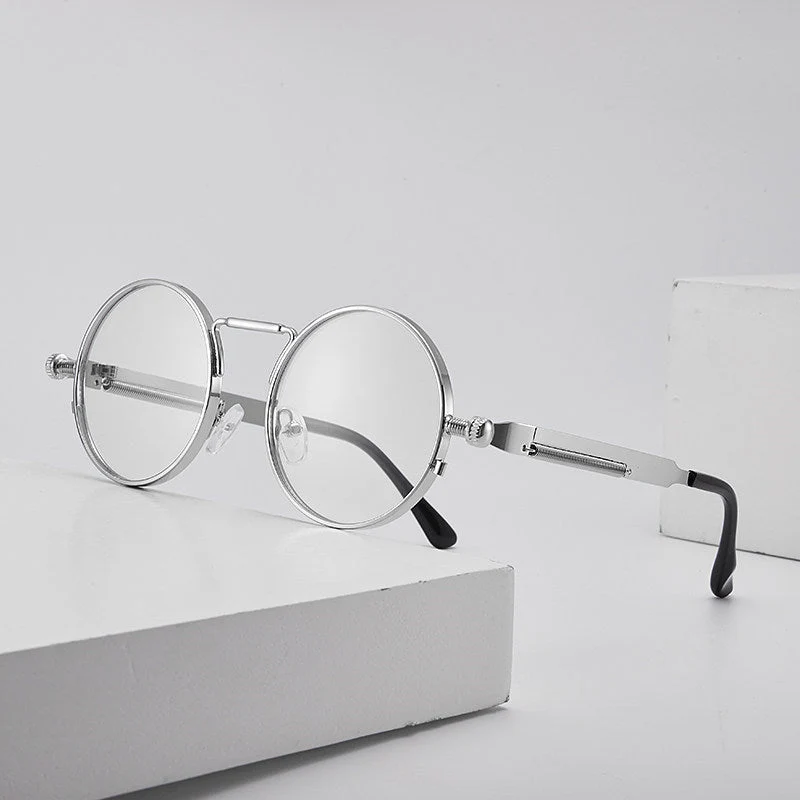 Dame elegant rund metallbrille Luvikno