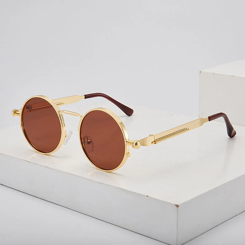 Dame elegant rund metallbrille Luvikno