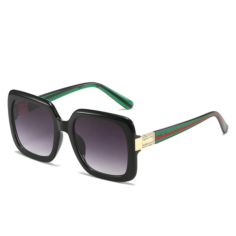 Dame elegant oversized solbriller med luksuriøse metallkanter Luvikno