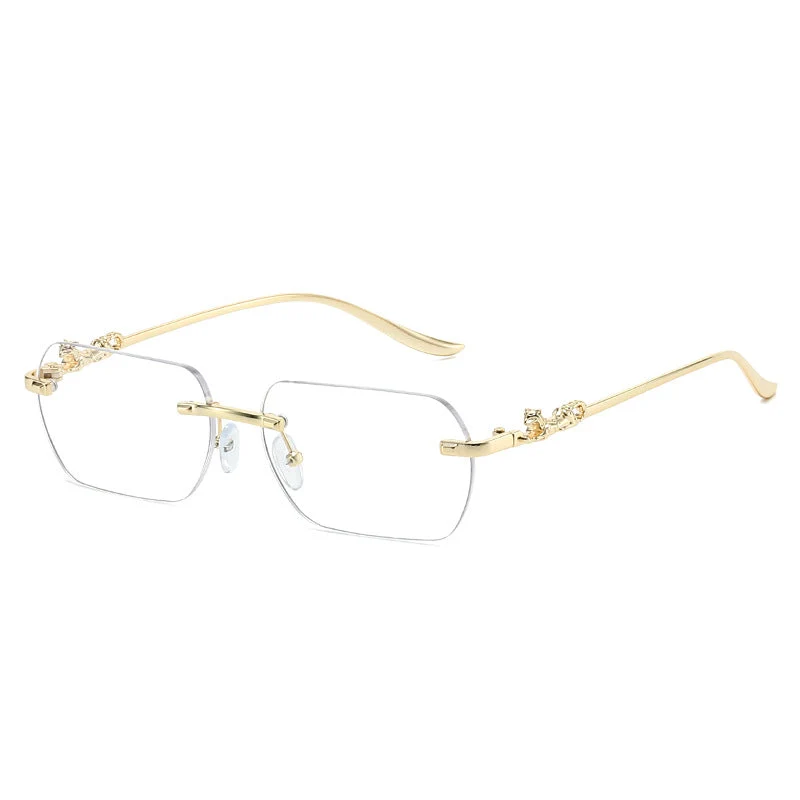 Damer elegant halvmellomrammebrille med dekorative detaljer Luvikno