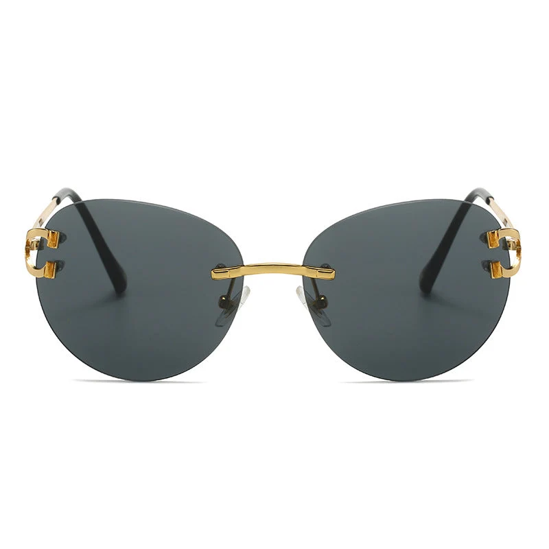 Damer elegant Cat-Eye solbriller med gullsenter og UV-beskyttelse Luvikno