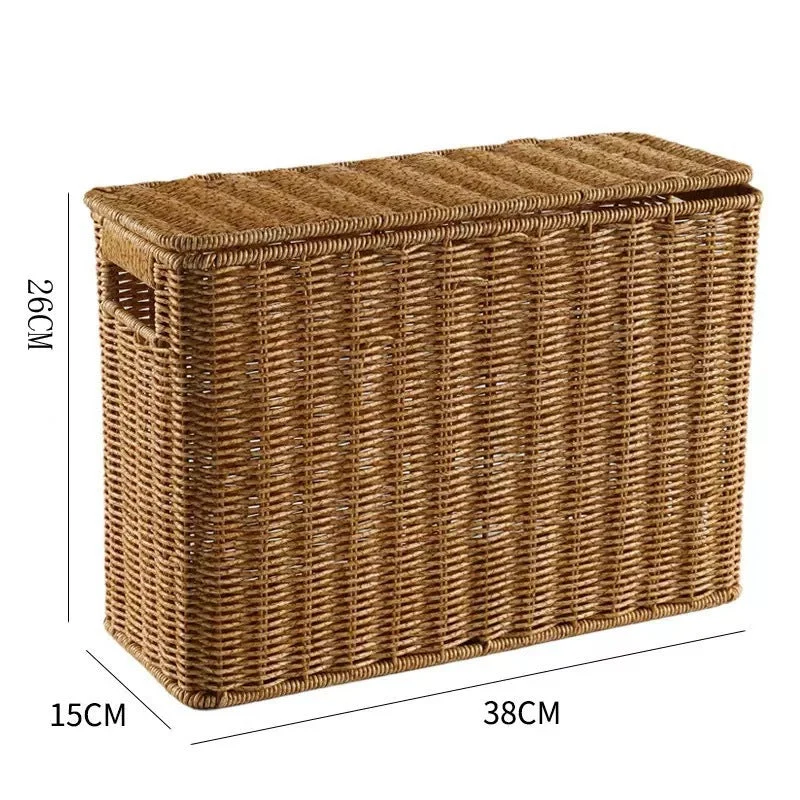 Unisex dekorativ Rattan oppbevaringsboks Luvikno