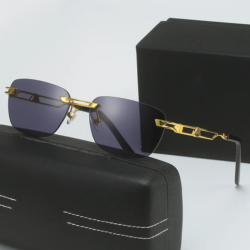 Dame Designer solbrille med elegant metallramme Luvikno