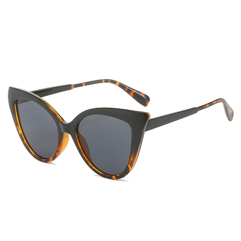 Dame cat-eye solbriller med stilfull ramme og UV-beskyttelse Luvikno