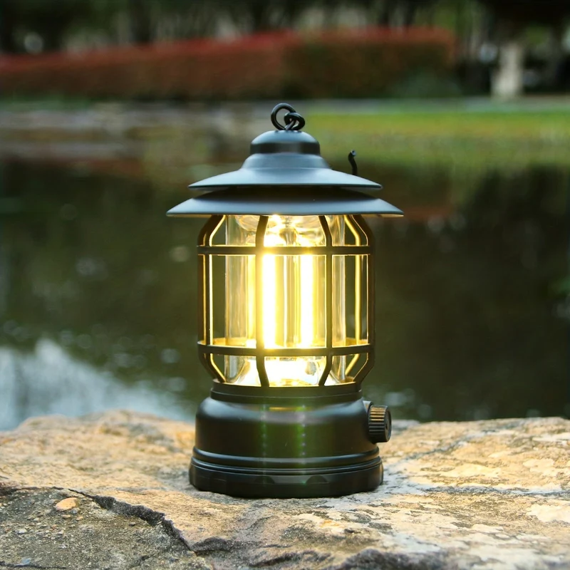 RetroGlow Lampe – Dimmbar Oppladbar LED Utendørsbelysning | Luvikno