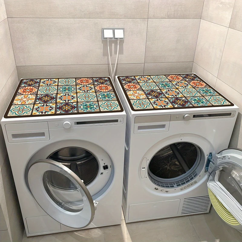 Vaskemaskin Deksel Matte Retro Mosaikk | Luvikno