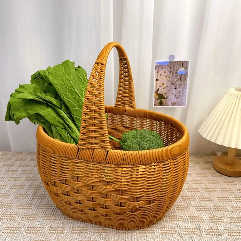 Dame Håndlaget Rattan Handlekurv Luvikno
