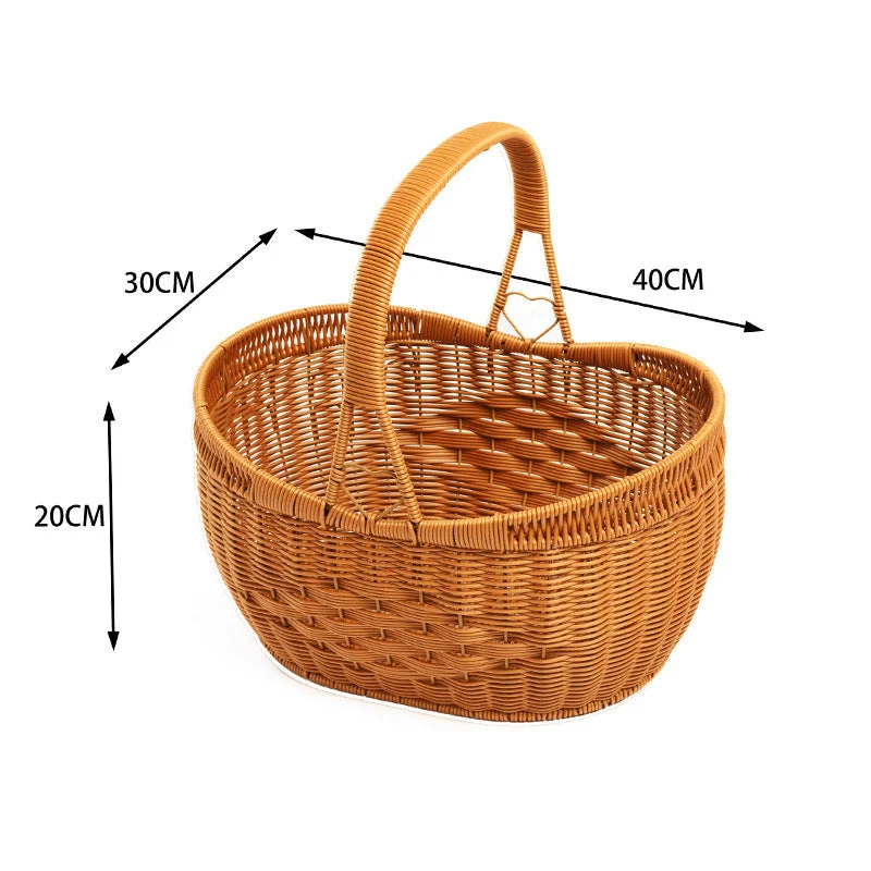 Dame Håndlaget Rattan Handlekurv Luvikno