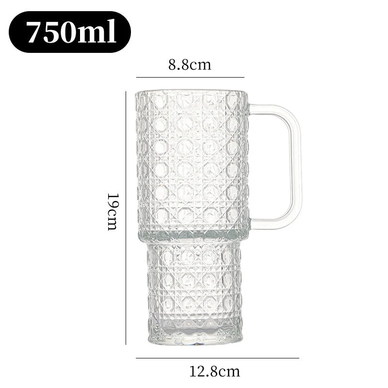 Unisex glass tumbler med teksturert design av Luvikno