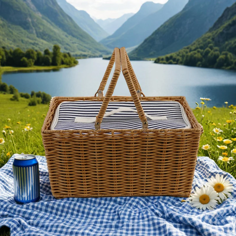Kvinnes piknikkurv med isolert indre lomme og stilig design Luvikno
