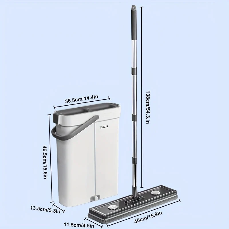 Flat moppesett med bøtte & vridningssystem | Luvikno